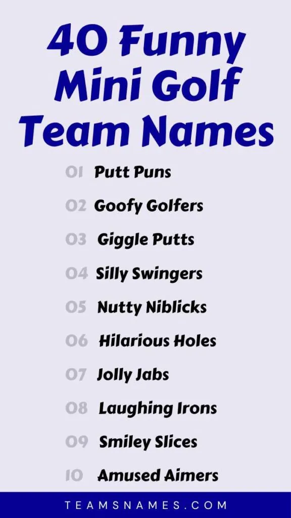 555 Professional and Fantasy Mini Golf Team Names to Impress