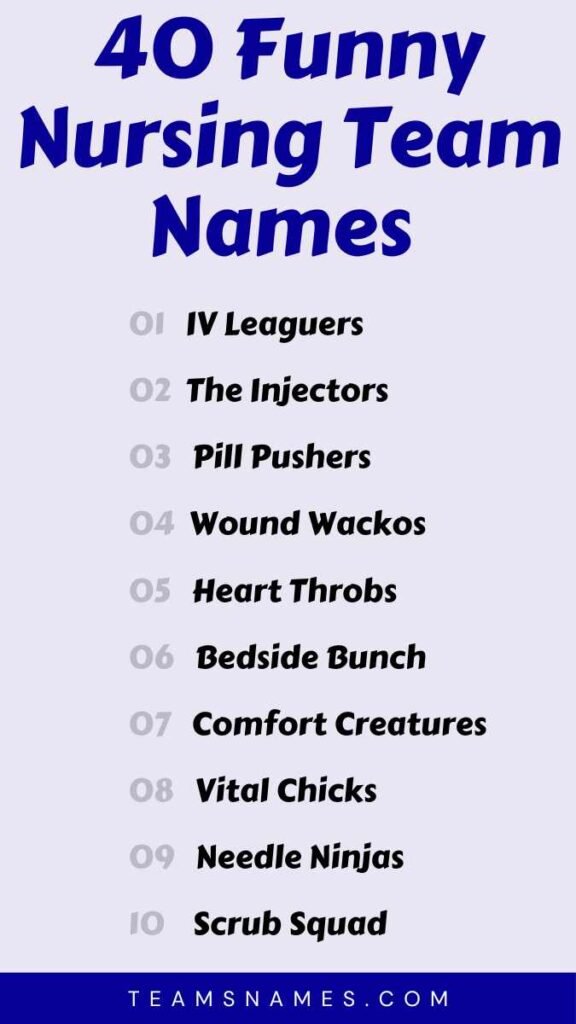 Funny Nursing Team Names