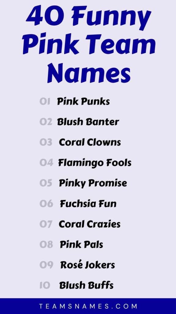 Funny Pink Team Names