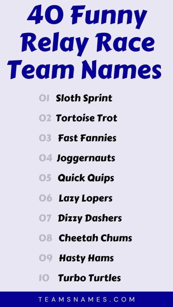 Funny Relay Race Team Names