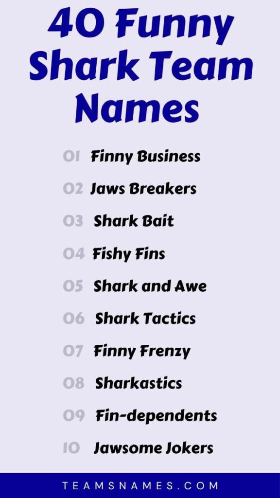 Funny Shark Team Names