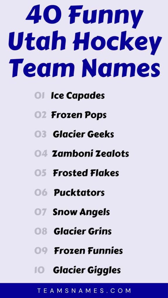 Funny Utah Hockey Team Names