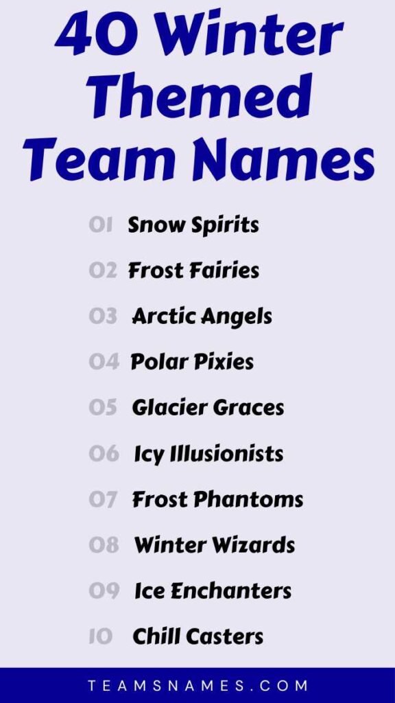 Winter Themed Team Names