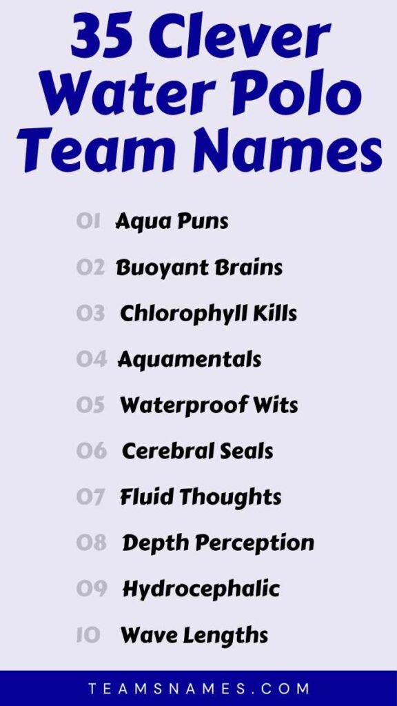 Clever Water Polo Team Names