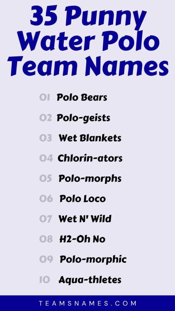 Punny Water Polo Team Names