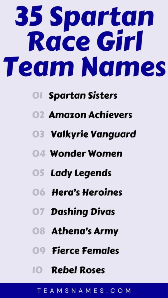 Spartan Race Girl Team Names