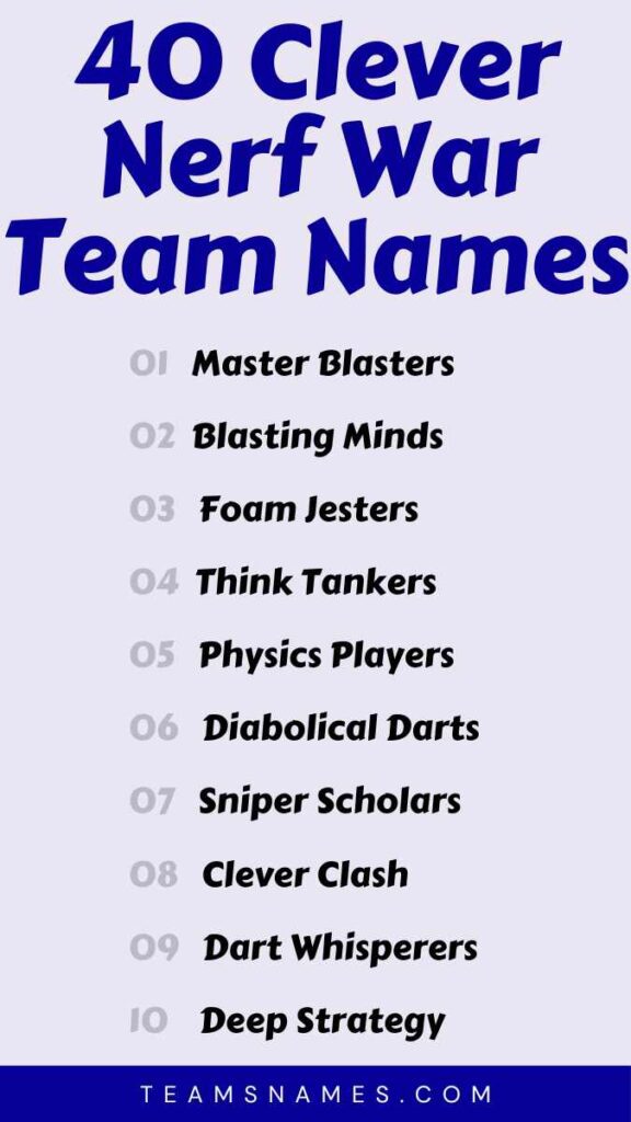 Clever Nerf War Team Names
