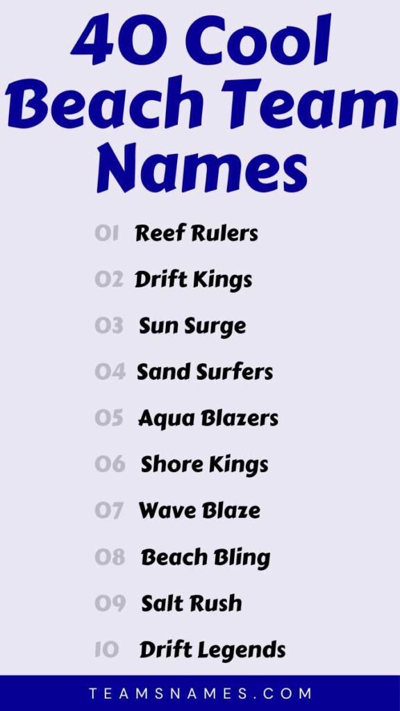 Cool Beach Team Names