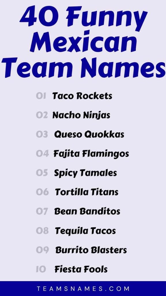 Funny Mexican Team Names