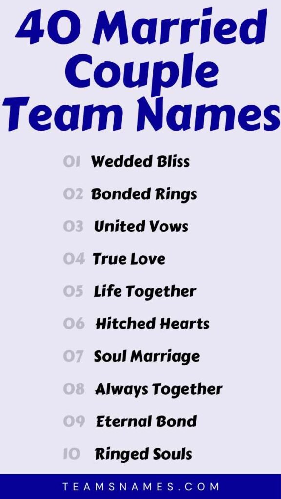 Married Couple Team Names