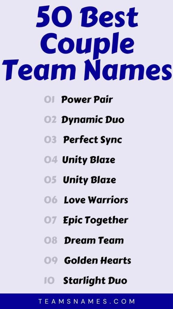 Best Couple Team Names