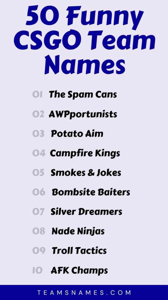 Funny CSGO Team Names