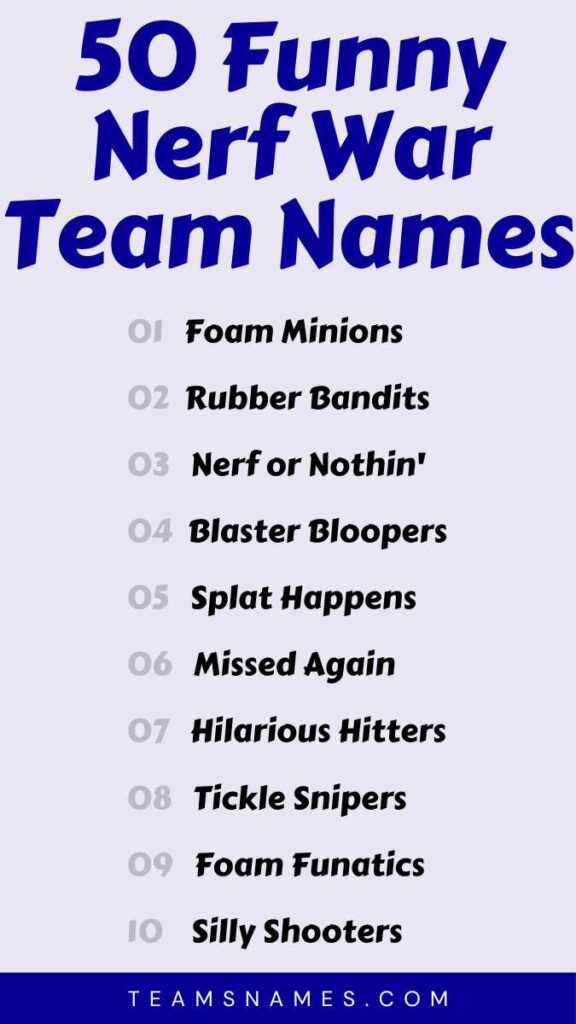 Nerf War Team Names
