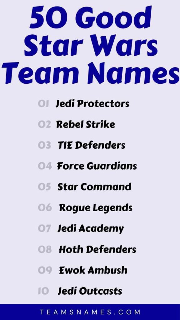 Good Star Wars Team Names