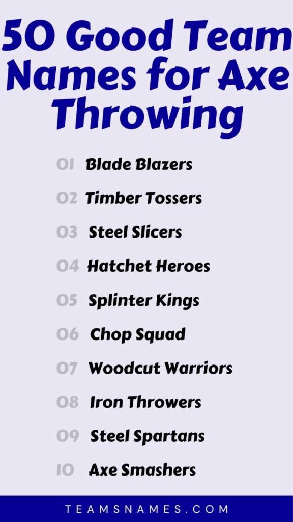 Good Team Names for Axe Throwing