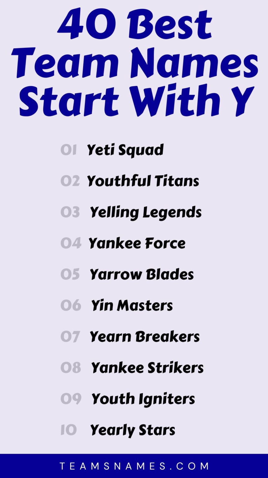 525 Cool Team Names Starting With Y for Instant Success