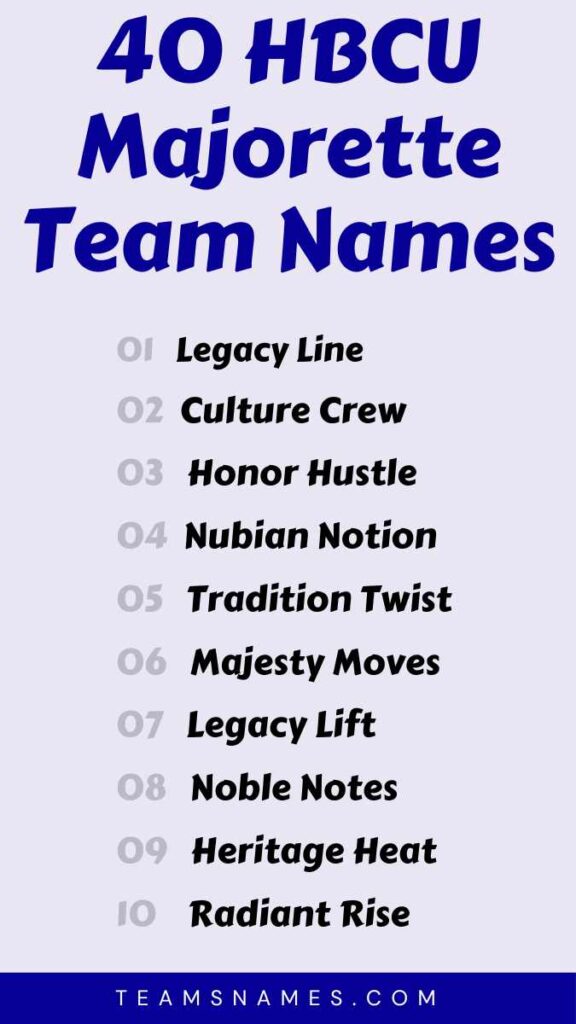 HBCU Majorette Team Names