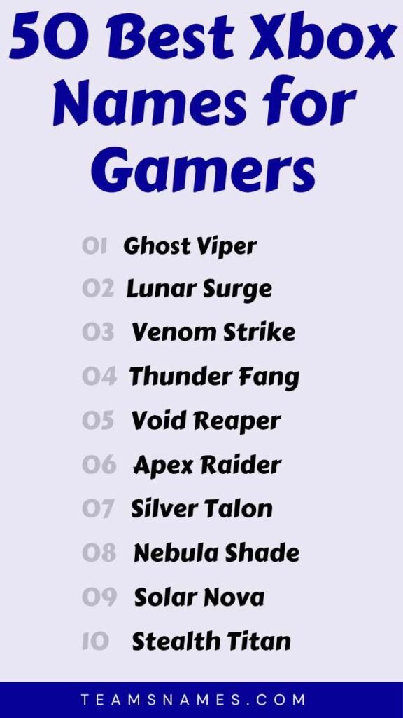 Best Xbox Names for Gamers