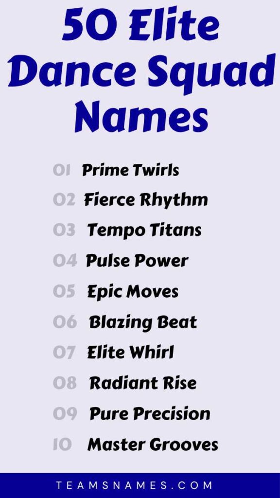 Elite Dance Squad Names