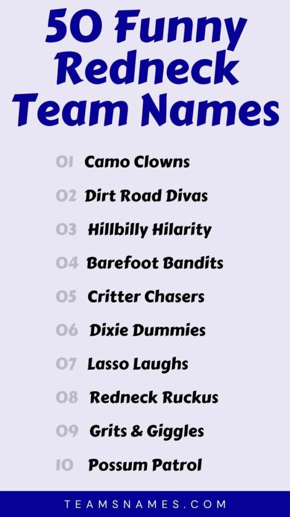 Funny Redneck Team Names