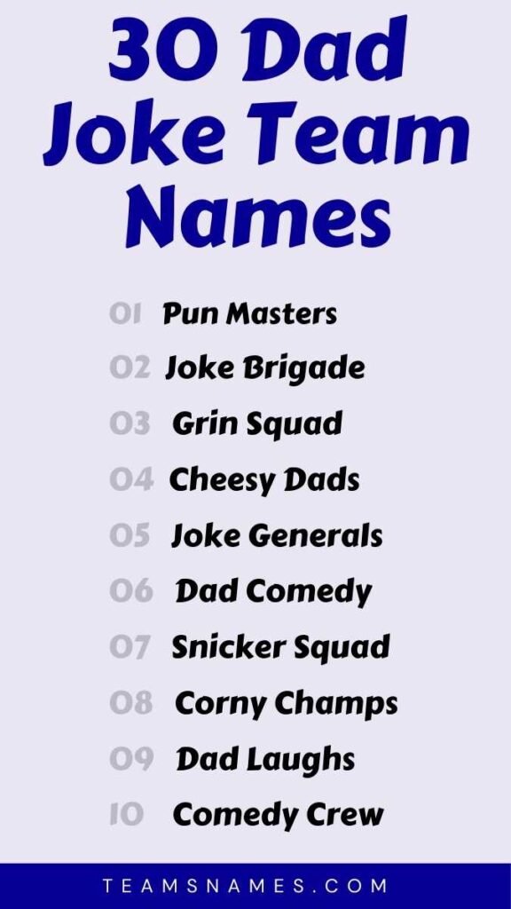 Dad Joke Team Names