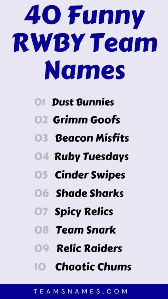 Funny RWBY Team Names