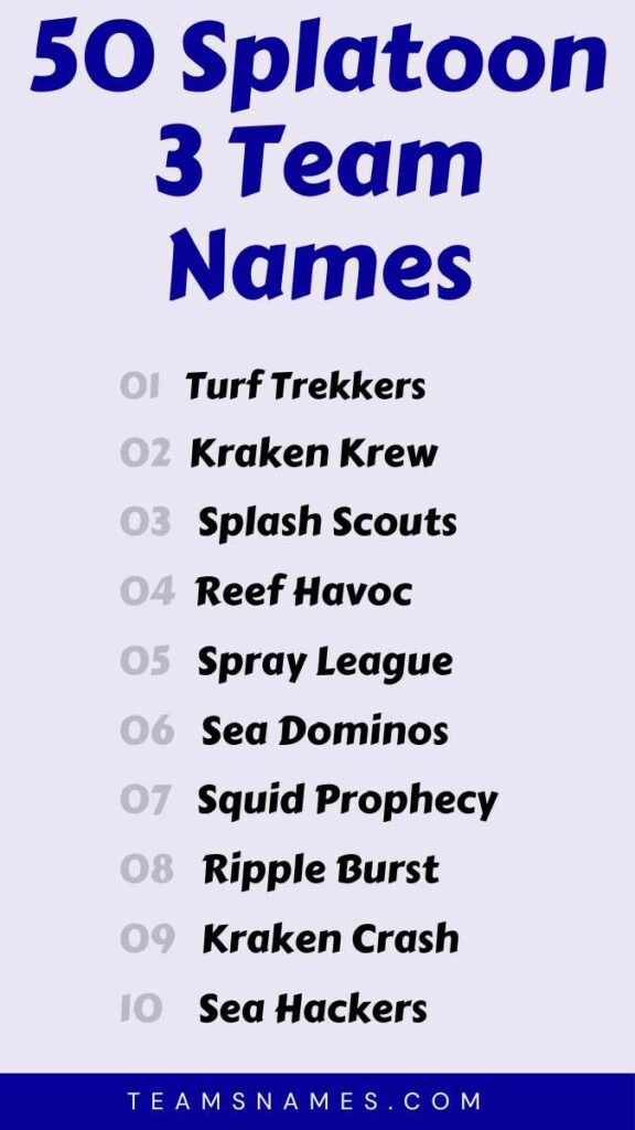 Splatoon 3 Team Names