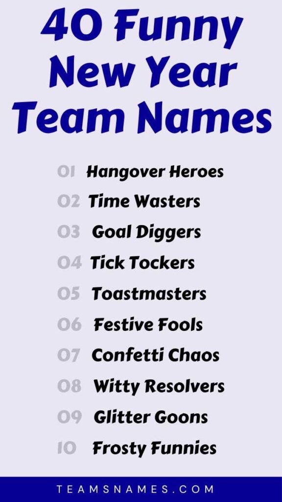 Funny New Year Team Names