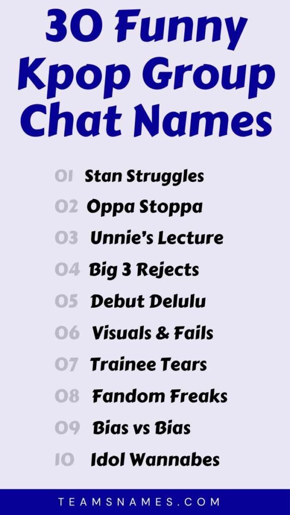 Funny Kpop Group Chat Names