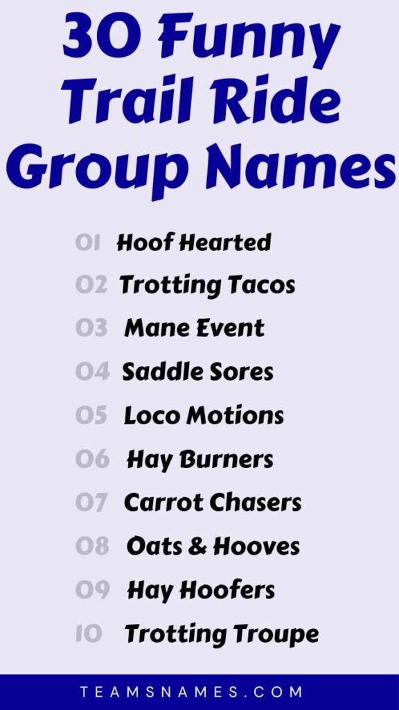 Funny Trail Ride Group Names