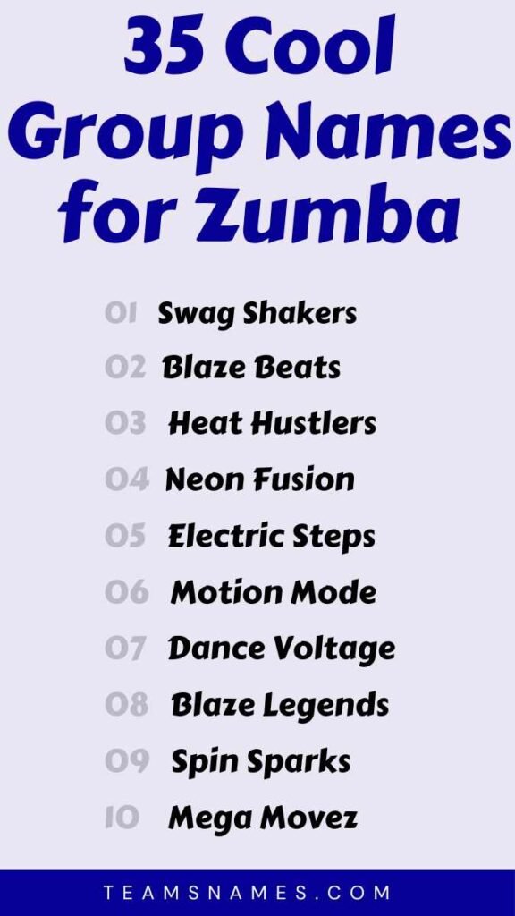 Cool Group Names for Zumba