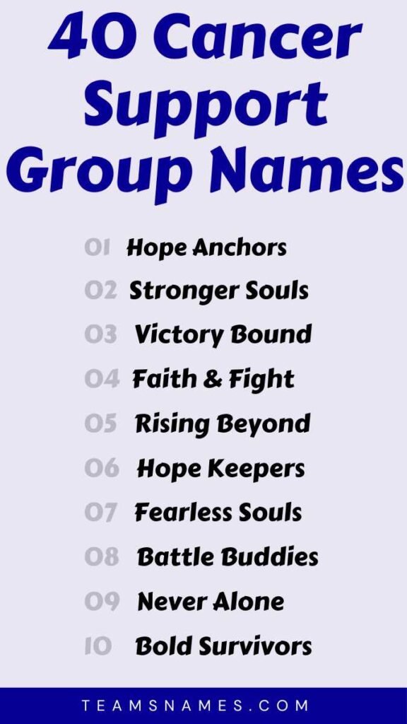 Cancer Support Group Names