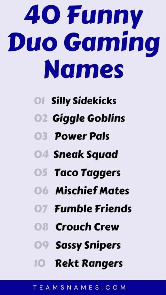 Funny Duo Gaming Names