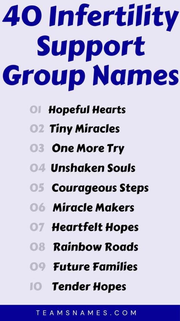 Infertility Support Group Names