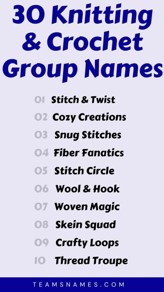 Knitting & Crochet Group Names